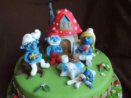 Dětské dorty Fotoalbum dětské dorty dort šmoulové cake smurfs